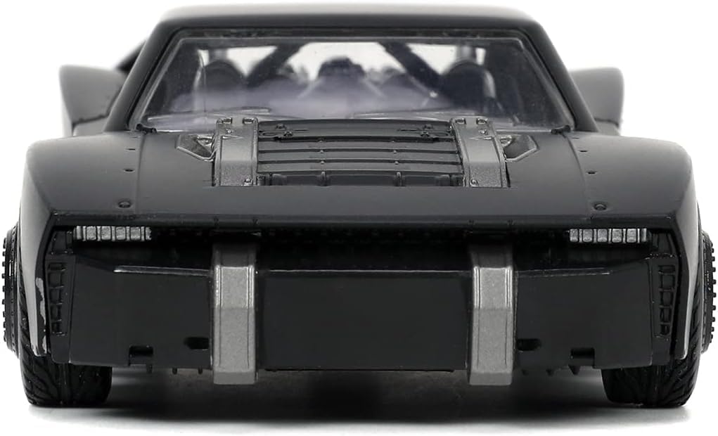 Batman 1989 Batmobile diecast close-up, rear view with engine details