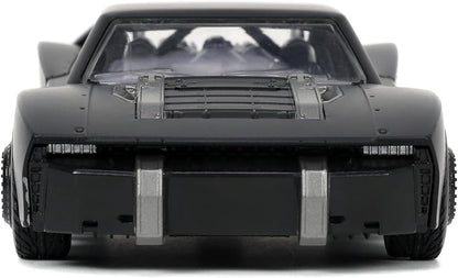 Batman 1989 Batmobile diecast close-up, rear view with engine details