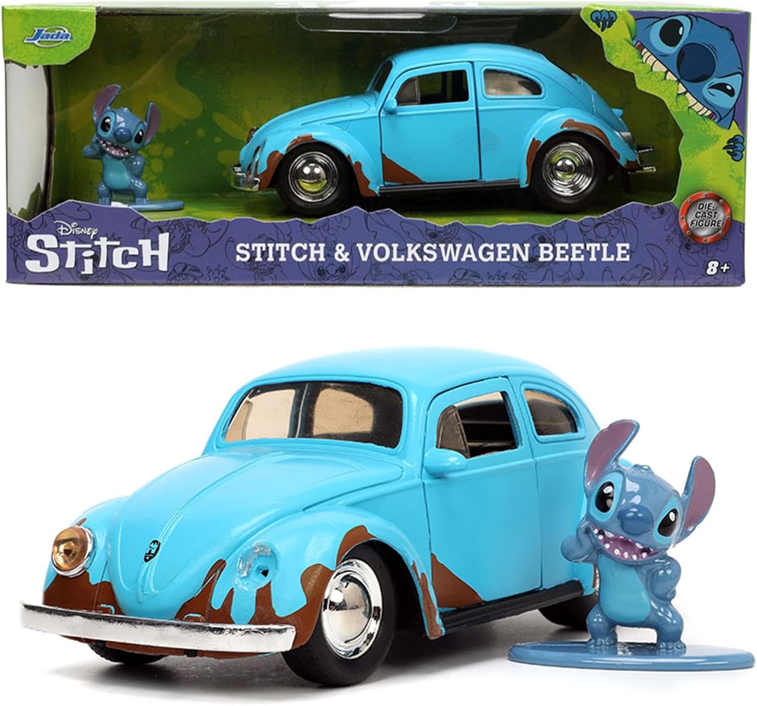 Hellblauer 1959 Volkswagen Käfer (1:32) mit Stitch-Figur von Jada