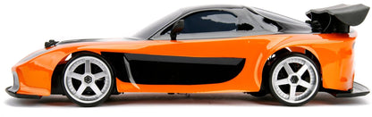 1:10 RC Drift Mazda RX-7, orange Lack mit schwarzem Dach und Frontspoiler