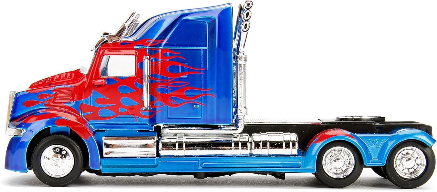 Optimus Prime 1/32 Western Star truck replica, cab front view with flames
