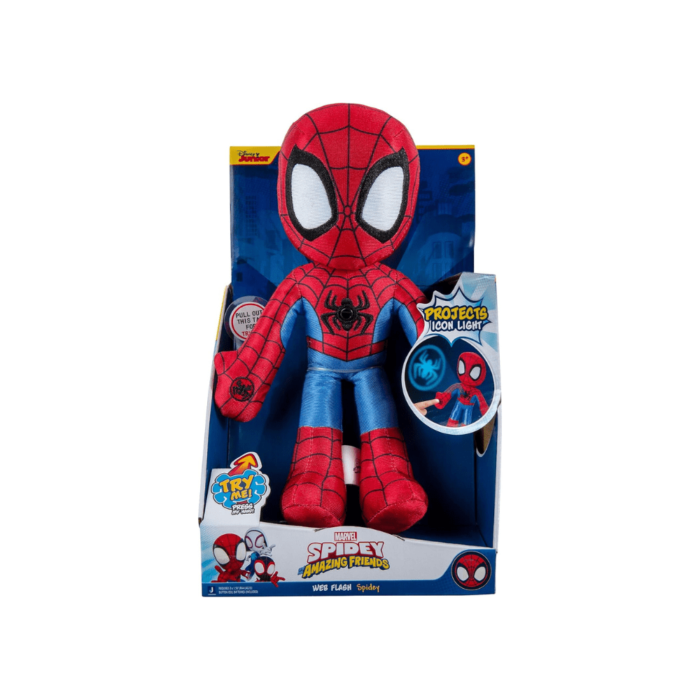 Spidey and His Amazing Friends Web Flash Spidey Plush - 9 - Inch - Jazwares - The Toy Store