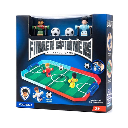 Football finger spinner playset in retail box, with tabletop field and mini player figures