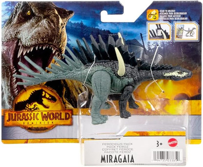 Green-blue plated dinosaur figure in retail blister pack, with gray spikes