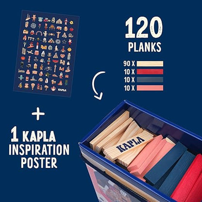 120 Colored Wooden Planks Set 1 - Kapla - The Toy Store