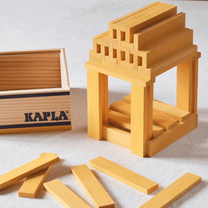 40 Wooden Building Planks Yellow - Kapla - The Toy Store