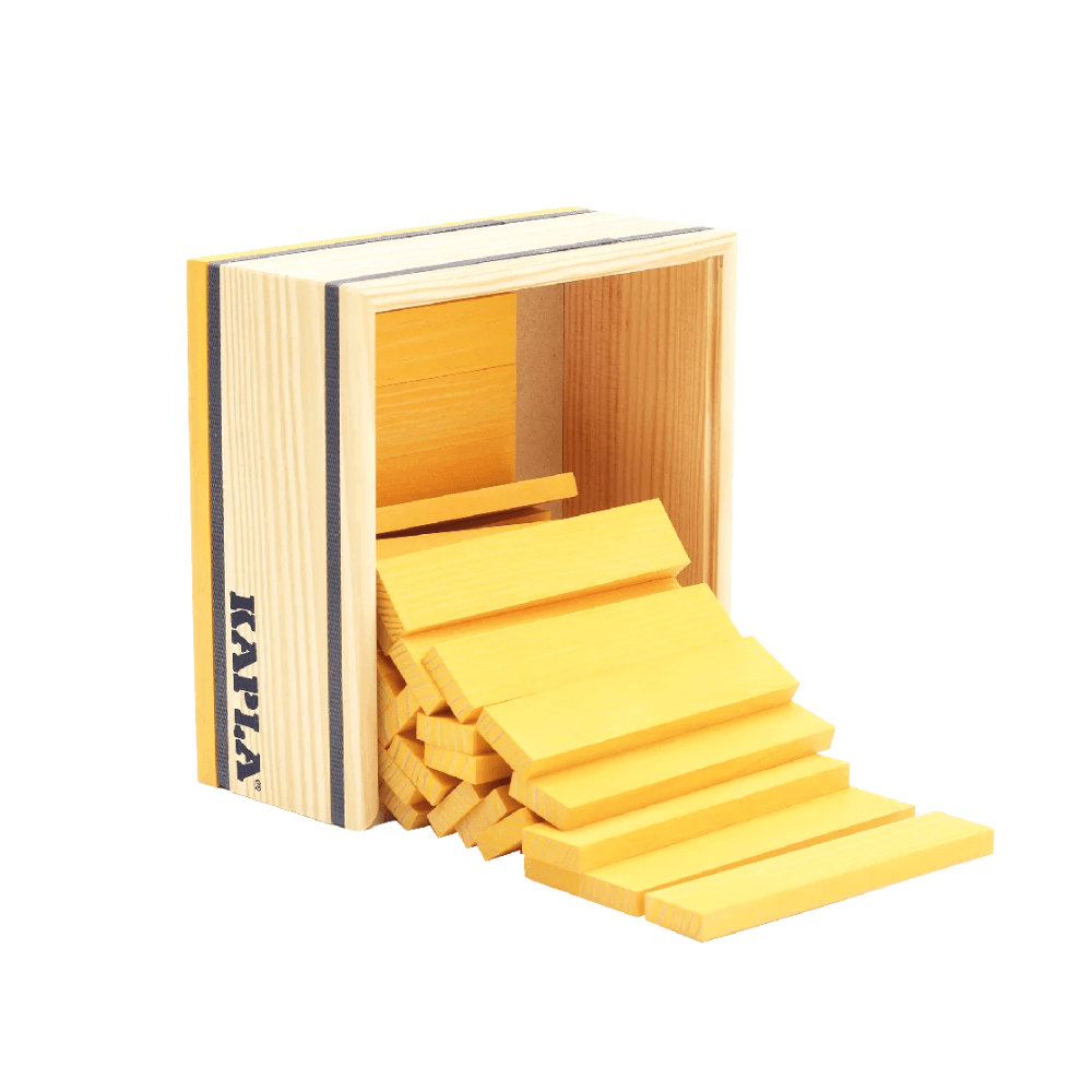 40 Wooden Building Planks Yellow - Kapla - The Toy Store