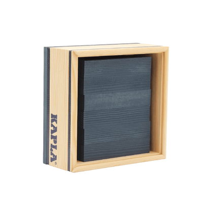 Kapla set of 40 dark blue wooden planks in a wooden frame storage box