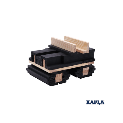 Wooden Construction Block 40 Planks Square Black - Kapla - The Toy Store