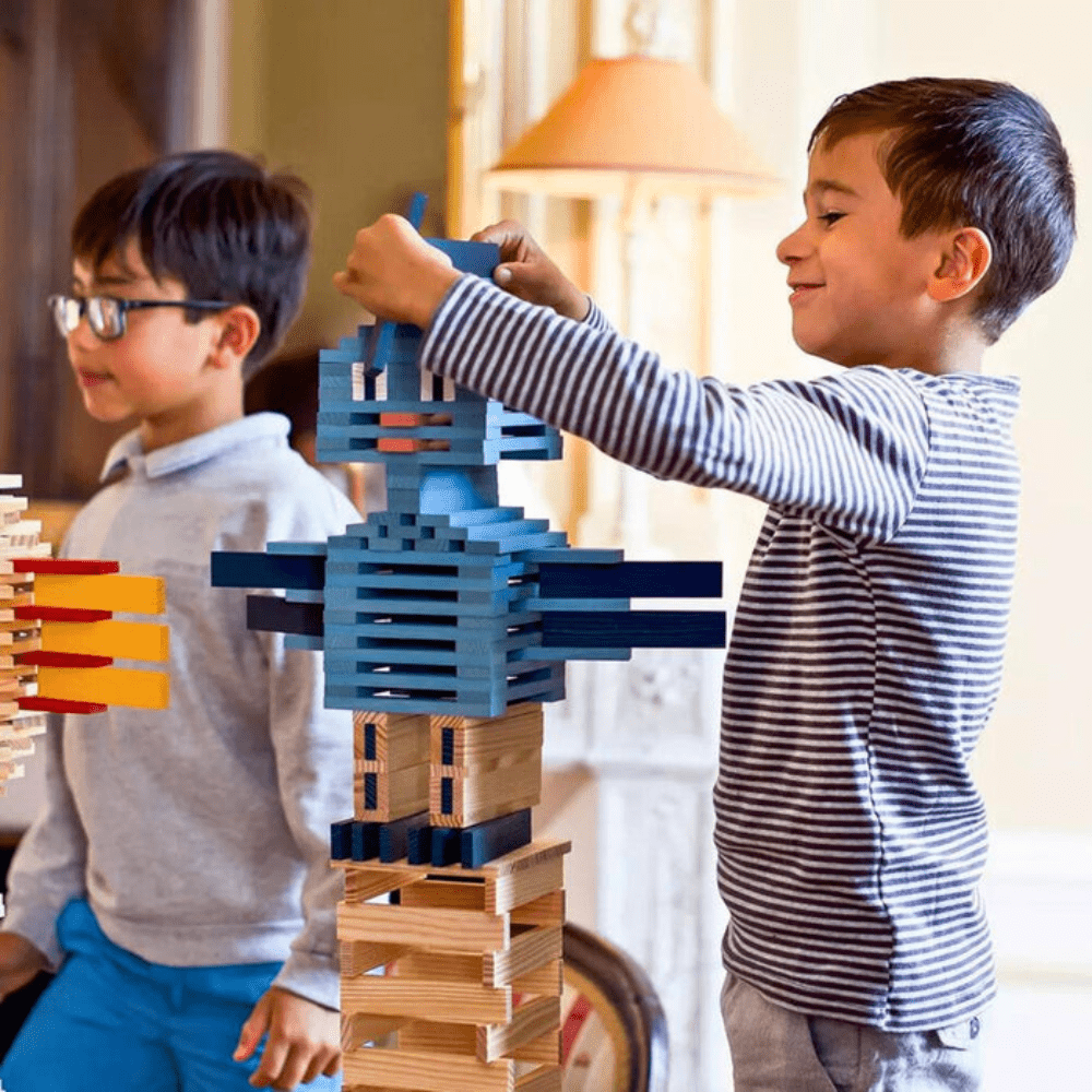 Wooden Construction Block 40 Planks Square Black - Kapla - The Toy Store