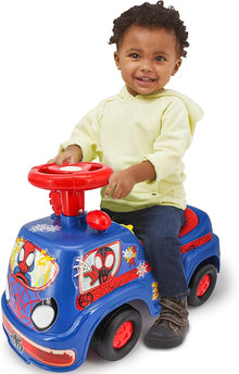 Kiddieland Spidey Lights 'N' Sounds Racer Car character-themed ride-on toy for toddlers — kids foot-to-floor vehicle available in Lebanon