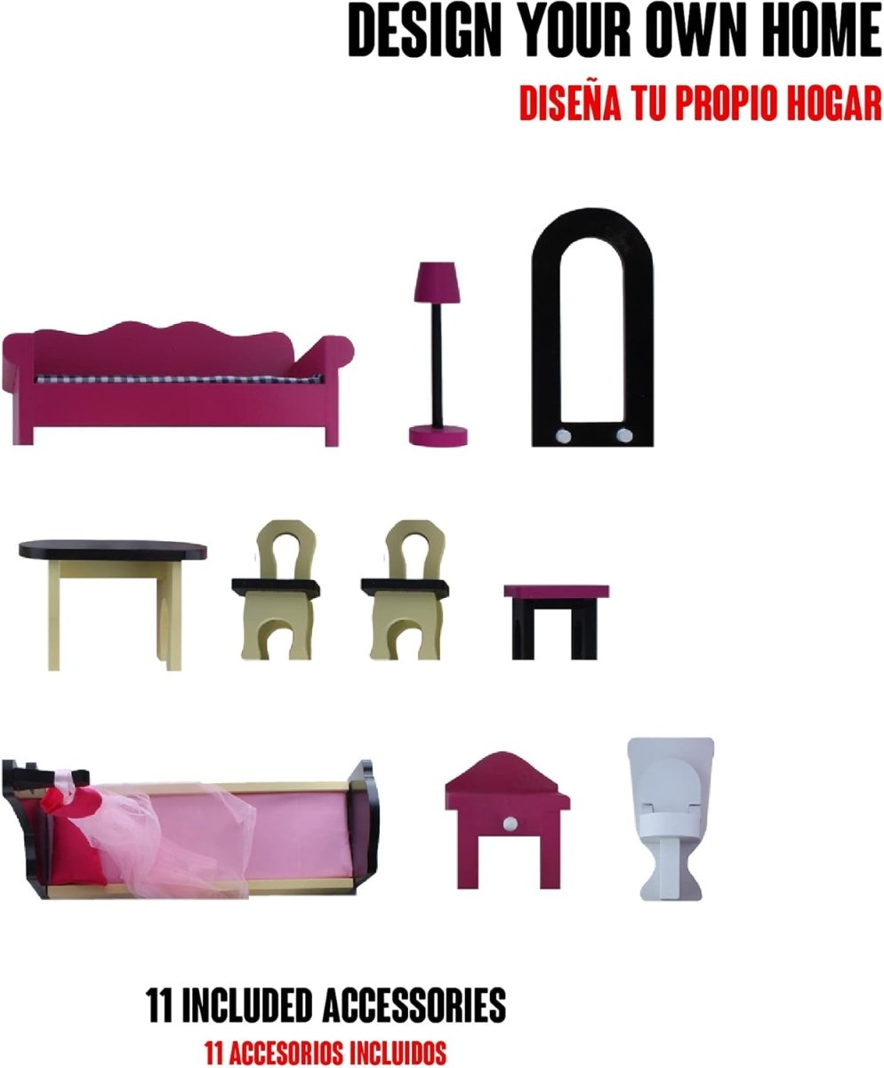 Wooden Doll's House With Furniture, Manor House For Doll 3 Levels - Kidkraft - The Toy Store