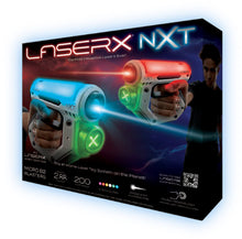 LaserX NXT Micro B2 blasters retail box with LaserX and NXT graphics