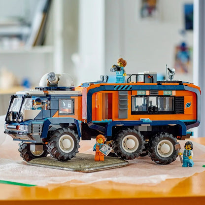 Side view of Arctic Explorer Science Lab Truck with lab dome and side compartments