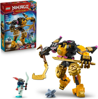 Arin Spinjitzu Battle Mech set box, yellow/black mech with purple glowing accents