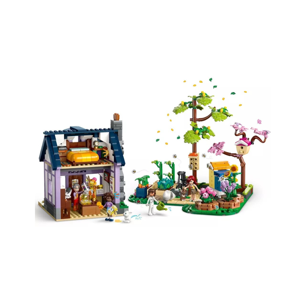 LEGO Friends set: Beekeepers House and Flower Garden with figures, flowers and hive