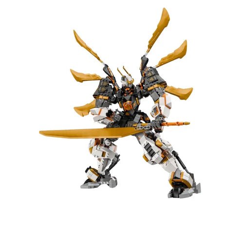 Cole's Titan Dragon Mech, LEGO-Modell mit orange Flügeln und Waffen