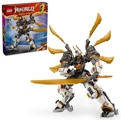 Cole's Titan Dragon Mech-Bauset mit orangefarbenen Flügeln und Ausrüstung