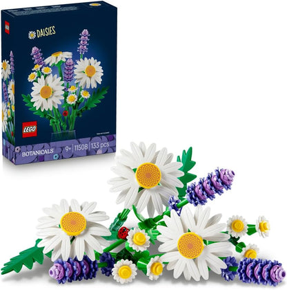 LEGO Daisies Botanical set box with white daisy flowers, yellow centers, green stems