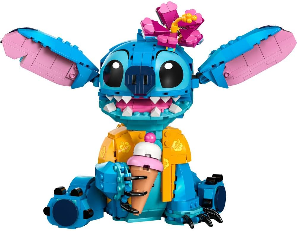 LEGO Stitch character building toy with pink wings and blue face