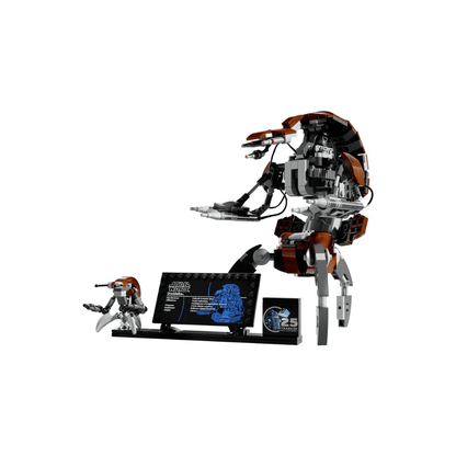 LEGO Droideka building set model with black, white, and brown blasters