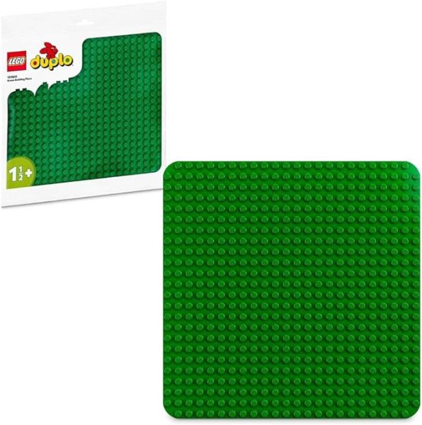 Green LEGO DUPLO baseplate with round studs