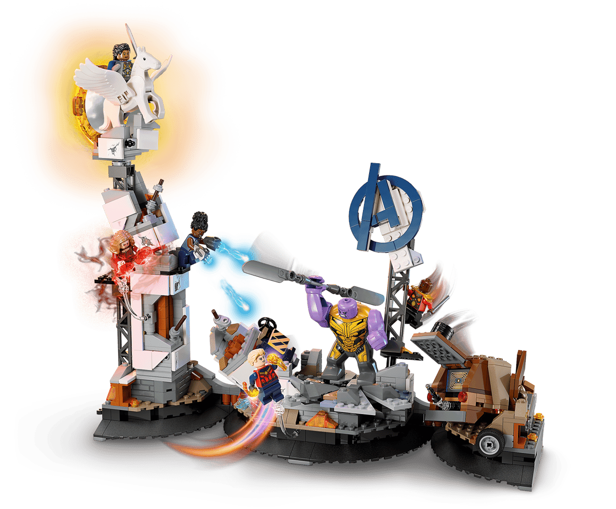 Endgame Final Battle action build with energy effects and dual weapons