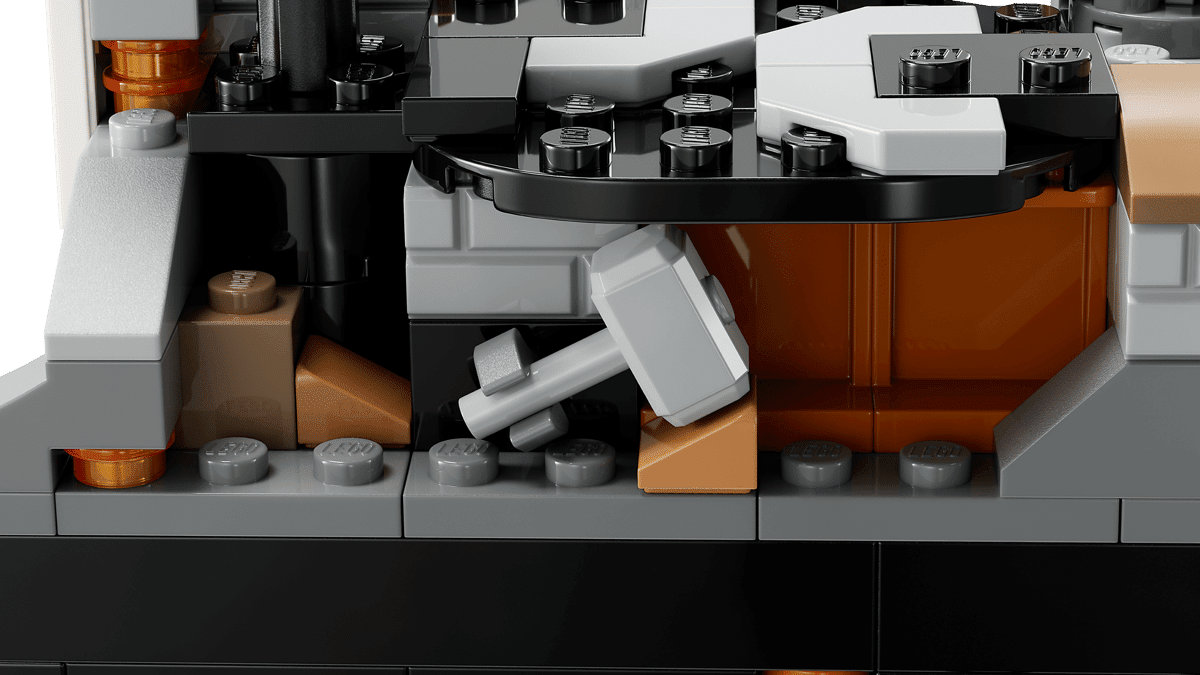Endgame Final Battle build interior close-up with brown parts and gray mechanics