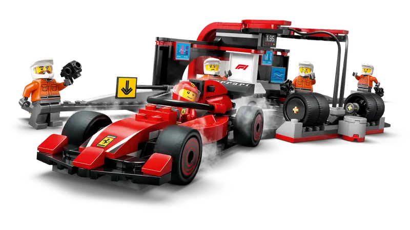 F1 Pit Stop & Pit Crew With Ferrari Car - Lego - The Toy Store