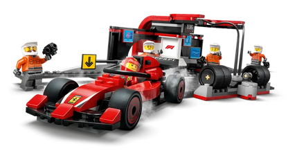 F1 Pit Stop & Pit Crew With Ferrari Car - Lego - The Toy Store