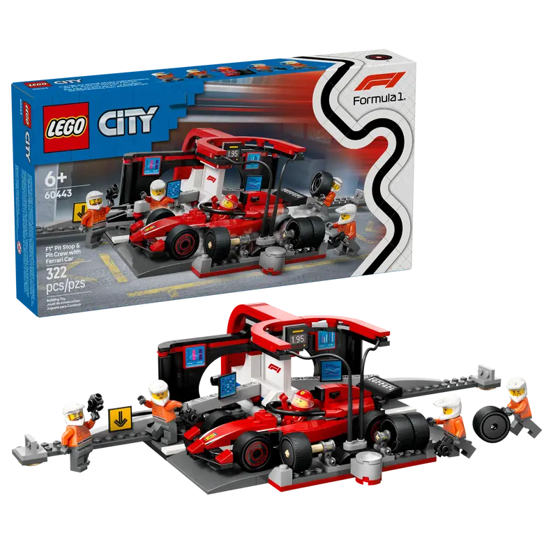 F1 Pit Stop & Pit Crew With Ferrari Car - Lego - The Toy Store