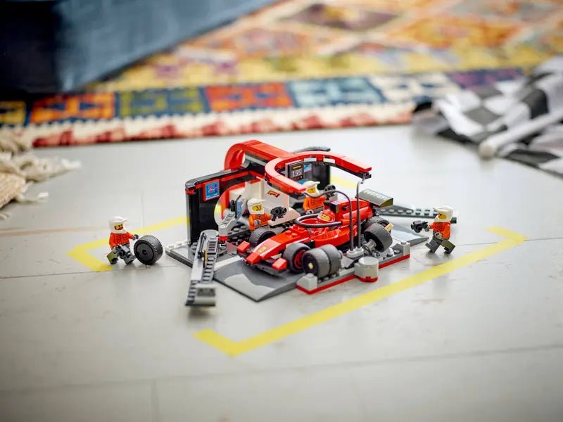 F1 Pit Stop & Pit Crew With Ferrari Car - Lego - The Toy Store