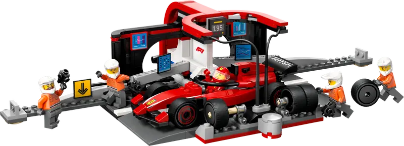 F1 Pit Stop & Pit Crew With Ferrari Car - Lego - The Toy Store