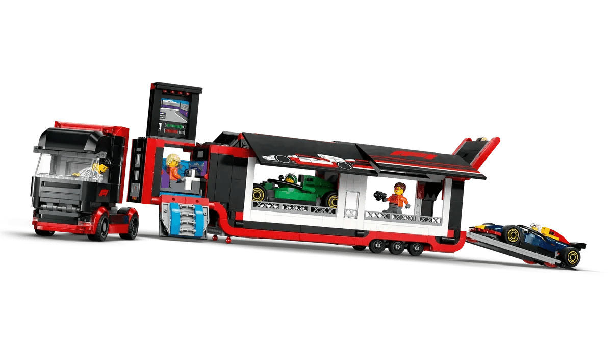 F1 Truck with RB20 & AMR24 F1 Cars - Lego - The Toy Store