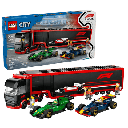 F1 Truck with RB20 & AMR24 F1 Cars - Lego - The Toy Store
