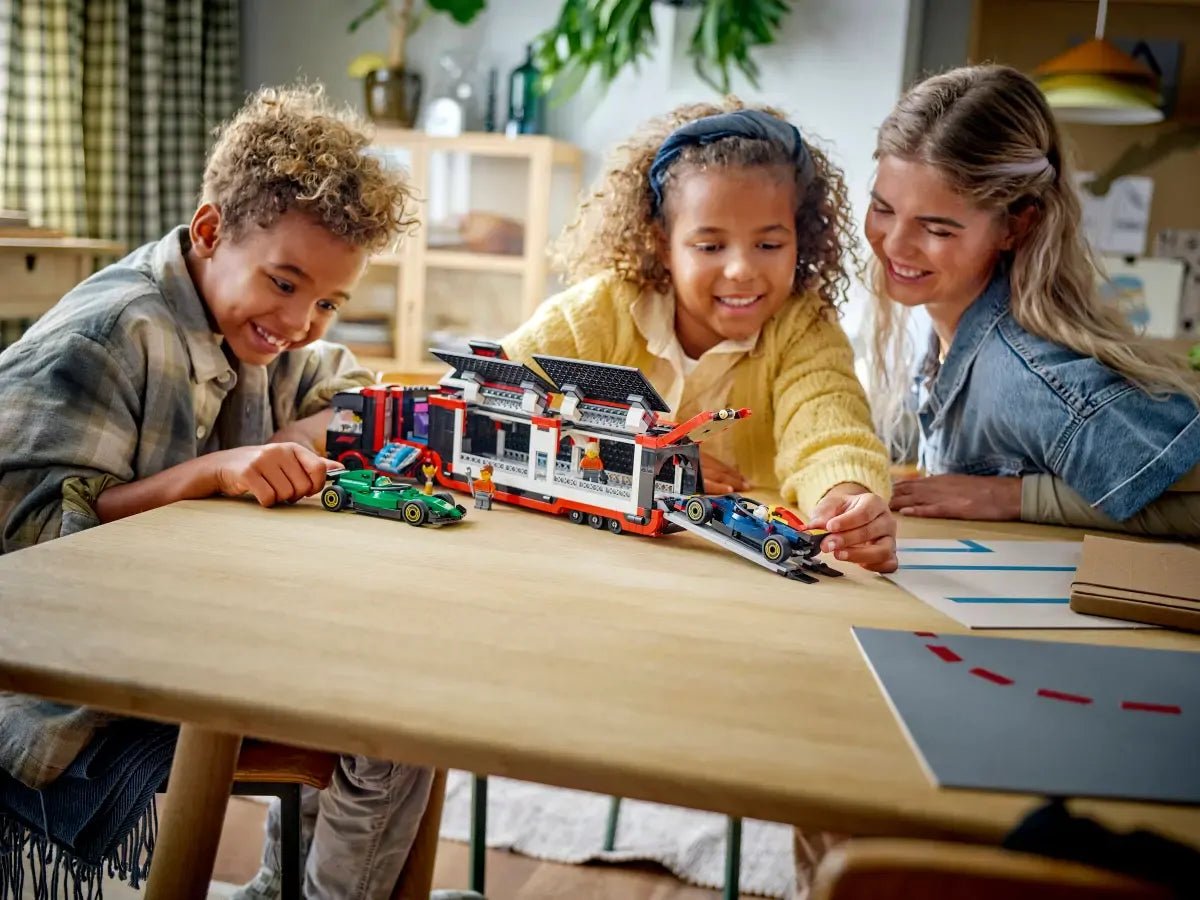 F1 Truck with RB20 & AMR24 F1 Cars - Lego - The Toy Store