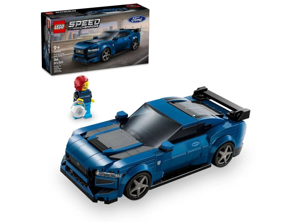 LEGO Speed Champions Rennwagen, blau, Vorderansicht mit Spoiler