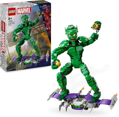 LEGO Marvel Green Goblin construction figure in green armor with purple base
