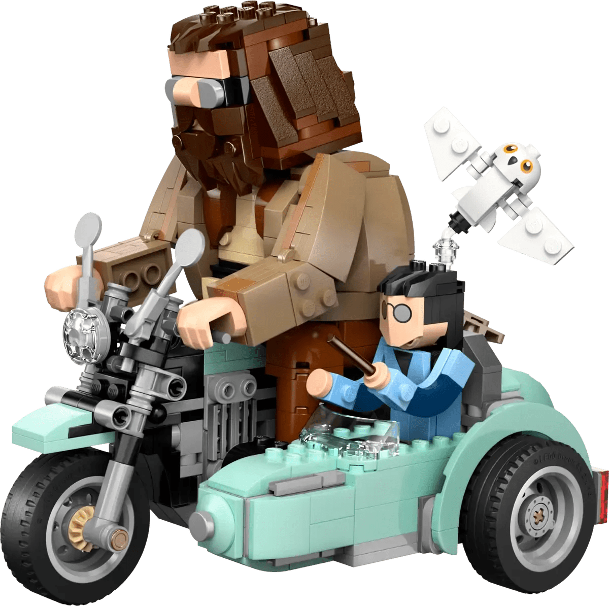 Assembled Hagrid & Harry's Motorcycle Ride with Hagrid, Harry, and creature on bike
