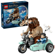 LEGO Hagrid & Harry's Motorcycle Ride box and assembled motorcycle model
