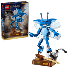 LEGO Cornish Pixie Baufigur, blau-weißer Pixie mit Flügeln und Zauberstab