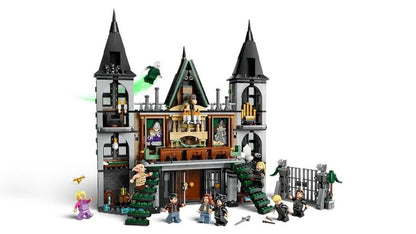 Malfoy Manor LEGO castle model with two dark towers and courtyard details