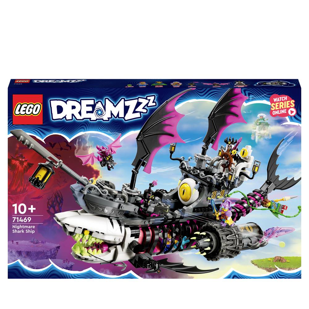 LEGO DreamZ? Nightmare Shark Ship toy set box, shark-themed spaceship