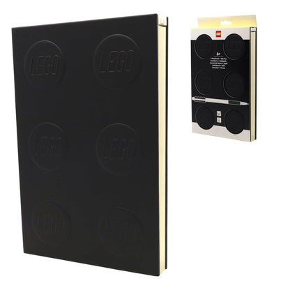 Black LEGO embossed notebook with refill pen pack
