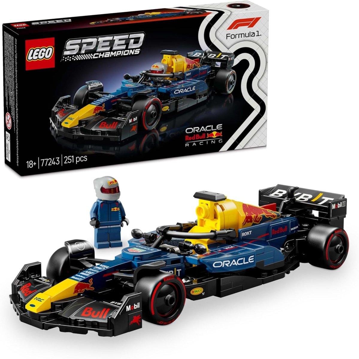Oracle Red Bull Racing RB20 F1 LEGO set box with Speed Champions race car