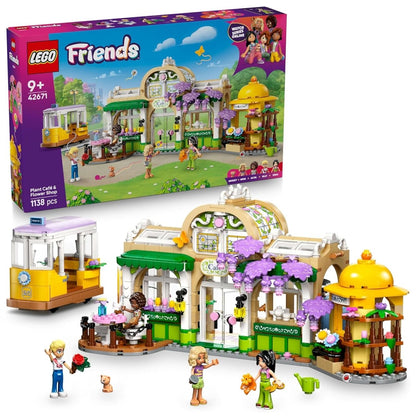 Plant Café & Flower Shop LEGO Friends Set mit mehrstöckigem Gebäudekomplex und Figuren