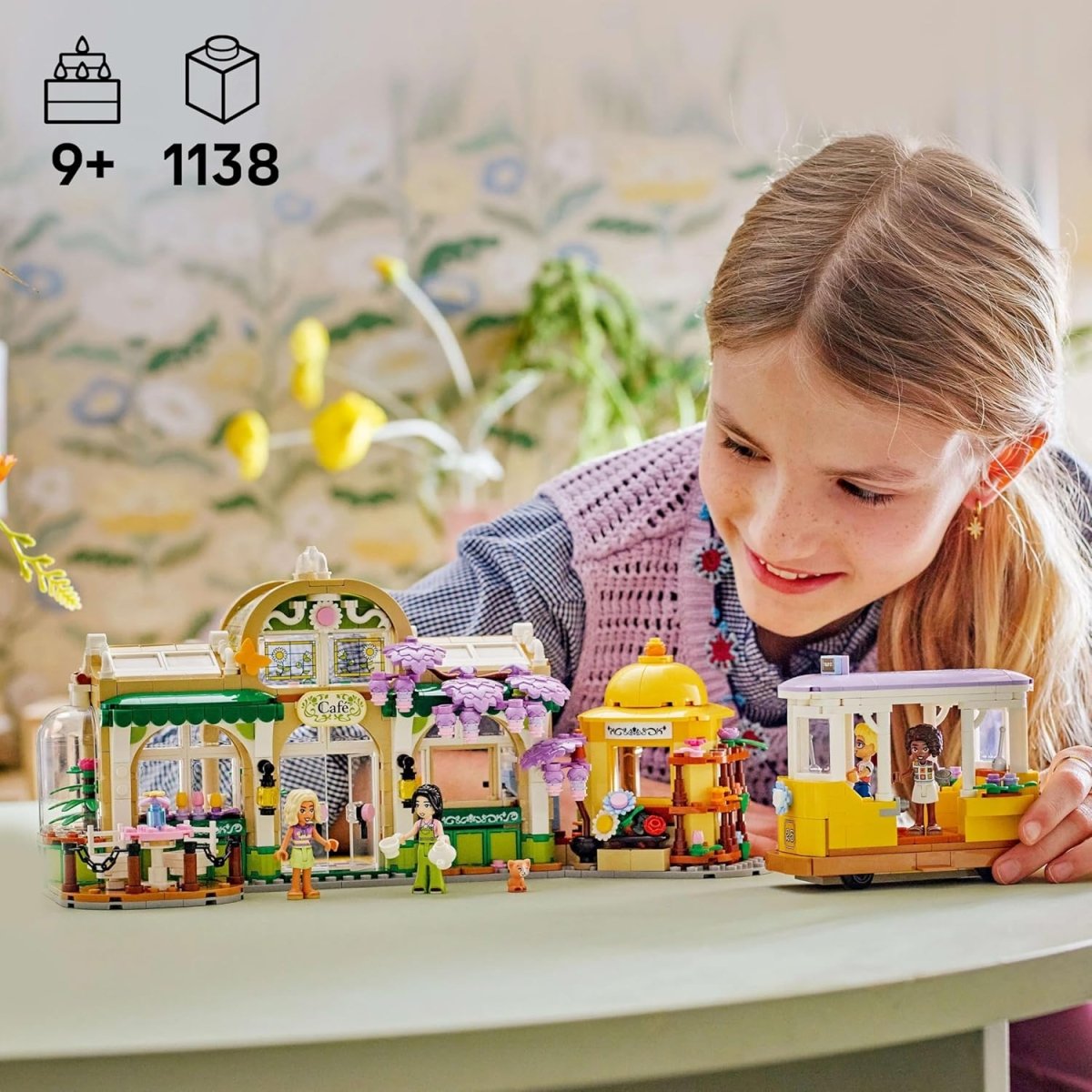 Plant Café & Flower Shop LEGO Friends Spielset: kleines Cafémodell mit lila Blumen