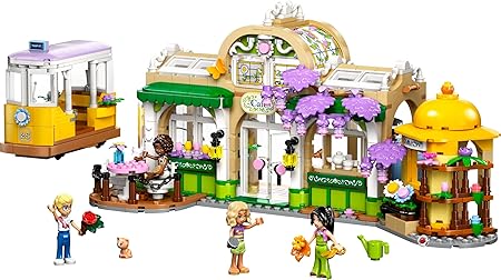 Plant Café & Flower Shop LEGO Friends Modell mit Cafégarten, Blumenbäumen und Figuren