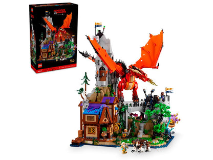 LEGO Red Dragon’s Tale set box with red dragon, castle build, minifigures, 3745 pieces