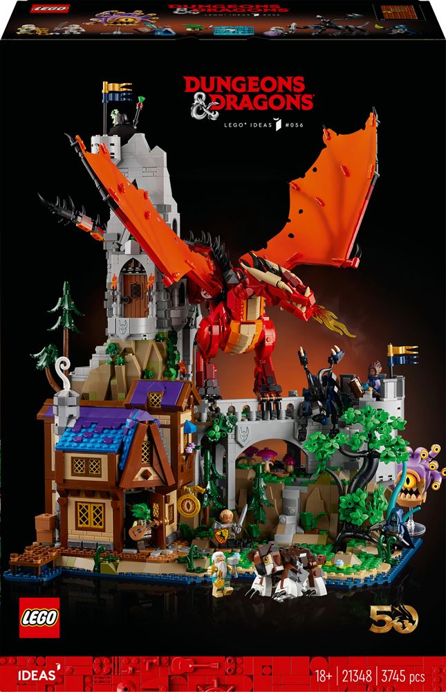 LEGO Red Dragon’s Tale Dungeons & Dragons 50th anniversary set box front, 3745 pieces